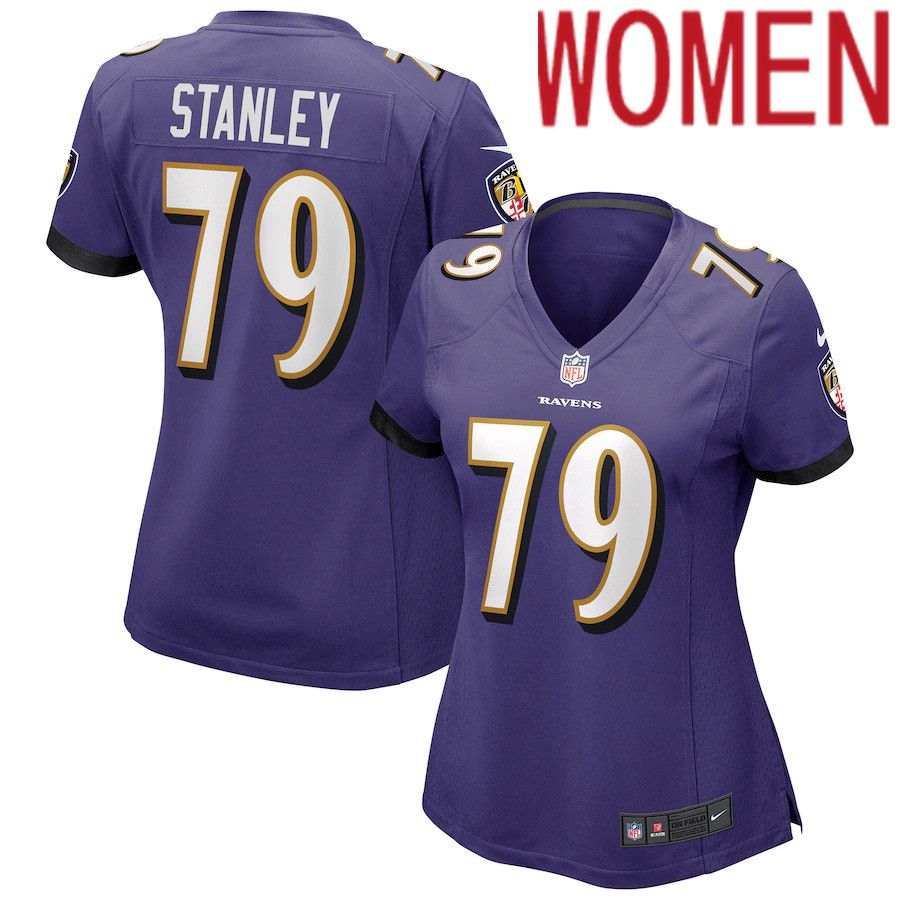 Women Baltimore Ravens #79 Ronnie Stanley Nike Purple Game NFL Jersey->women nfl jersey->Women Jersey